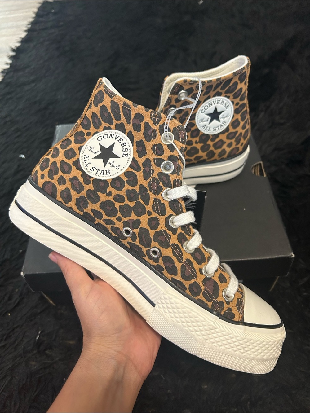CONVERSE Ctas animal print suede platform lace up shoes sneakers sz 8 new